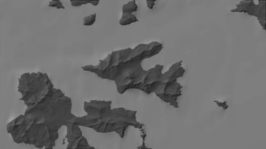 Bering Denizi 'ndeki Umak Adası bilek yüksekliği haritasında