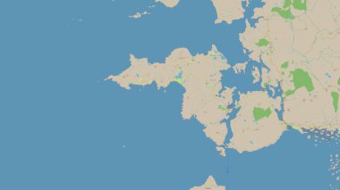 Kuzey Atlantik Okyanusu 'ndaki Achill Adası OSM standart haritası üzerinde