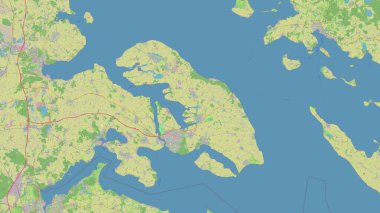 Kattegat 'taki Alsen Adası, OSM standart haritası üzerinde