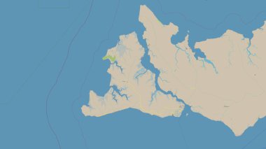 Timor Denizi 'ndeki Bathurst Adası topografik, OSM standart haritası
