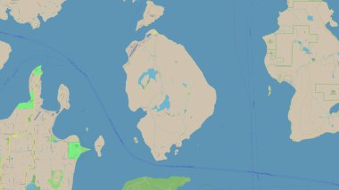 Blakely Island in the The Coastal Waters of Southeast Alaska and British Columbia on a topographic, OSM standard style map clipart