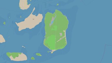 Bugsuk Island in the Sulu Sea on a topographic, OSM standard style map clipart