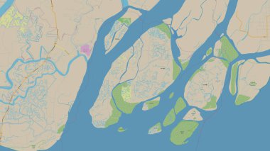 Bengal Körfezi 'ndeki Char Jamuna Adası, OSM standart haritası üzerinde