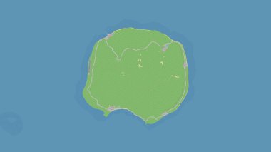 Cicia Island in the South Pacific Ocean on a topographic, OSM standard style map clipart