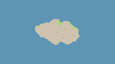 East Island in the Indian Ocean on a topographic, OSM standard style map clipart