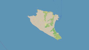 Akdeniz 'deki Gavdos Adası - Bir topoğrafik üzerinde Doğu Havzası, OSM standart haritası