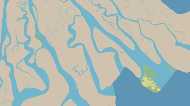 OSM standart haritası üzerinde Makassar Boğazı 'nda Pulau Genting