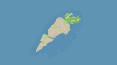 Karayip Denizi 'nde bulunan Guanaja Adası, OSM standart haritası.
