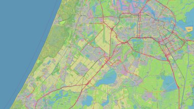 Kuzey Denizi 'ndeki Haarlemmeerpolder Adası, OSM standart haritası üzerinde