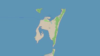 Inhaca Island in the Mozambique Channel on a topographic, OSM standard style map clipart