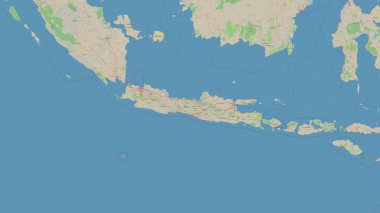 Java Denizi 'ndeki Java Adası, OSM standart haritası üzerinde