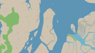 Andaman 'daki Kala Kyun Adası veya OSM standart haritasında Burma Denizi