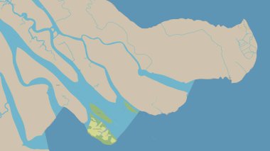 Makassar Boğazı 'ndaki Pulau Kanyuran, OSM standart haritası üzerinde