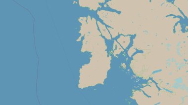 Güneydoğu Alaska 'nın Kıyı Suları' ndaki Kruzof Adası ve İngiliz Kolombiyası topoğrafi, OSM standart haritası üzerinde