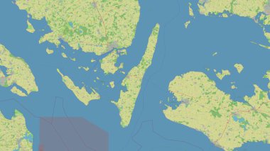 Kattegat 'taki Langeland Adası, OSM standart haritası üzerinde