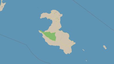 Lifou Island in the Coral Sea on a topographic, OSM standard style map clipart