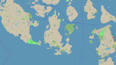 Lopez Adası, Güneydoğu Alaska 'nın Sahil Suları ve British Columbia' nın topoğrafi, OSM standart haritası üzerinde