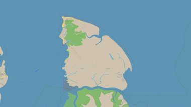Ilha de Maiandeua Güney Atlantik Okyanusu 'nda bir topografik, OSM standart haritası üzerinde