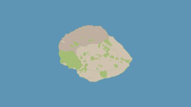 Marchena Island in the South Pacific Ocean on a topographic, OSM standard style map clipart