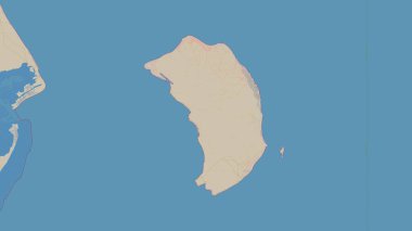 Ilha Matemo in the Mozambique Channel on a topographic, OSM standard style map clipart