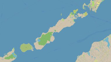 Kuzey Atlantik Okyanusu 'ndaki Naushon Adası OSM standart haritası üzerinde