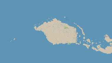 New Hanover Island in the Bismarck Sea on a topographic, OSM standard style map clipart