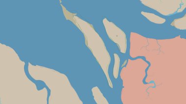 Timor Denizi 'ndeki Quoin Adası topografik, OSM standart stil haritası üzerinde