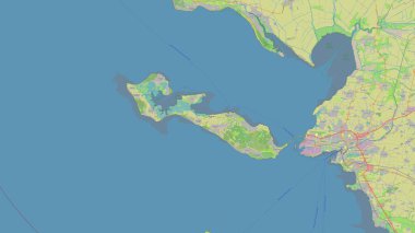 Biscay Körfezi 'ndeki Ile de Re' de bir topografik, OSM standart haritası üzerinde