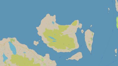 Kuzey Denizi 'ndeki Rousay Adası, OSM standart haritası üzerinde