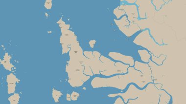 Andaman veya Burma Denizi 'ndeki Sakhan Thit Kyun Adası, OSM standart haritası.