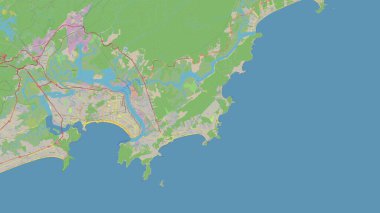 Ilha de Santo Amaro Güney Atlantik Okyanusu 'nda bir topoğrafik, OSM standart haritası üzerinde