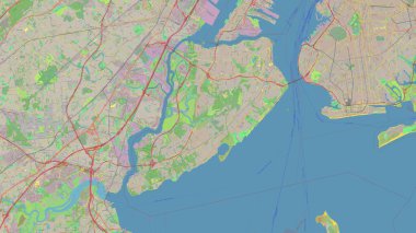 Kuzey Atlantik Okyanusu 'ndaki Staten Island OSM standart haritası üzerinde