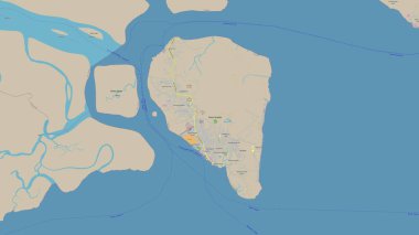 Celebes Denizi 'nde OSM standart haritasında Pulau Tarakan