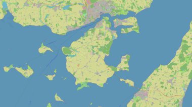 Kattegat 'taki Tasinge Adası, OSM standart haritası üzerinde