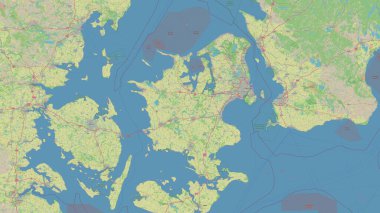 Kattegat 'taki Zealand Adası, OSM standart haritasında yer almaktadır.