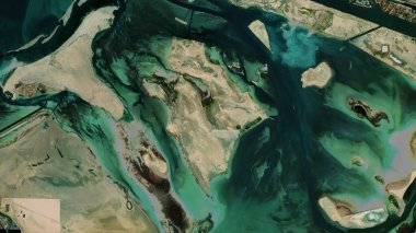 Basra Körfezi 'ndeki Al Futaysi Adası 31 Ocak 2023' te çekilmiş bir uydu görüntüsü.
