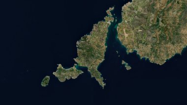 Ege Denizi 'ndeki Antiparos Adası 28 Aralık 2023' te çekilmiş bir uydu görüntüsü.