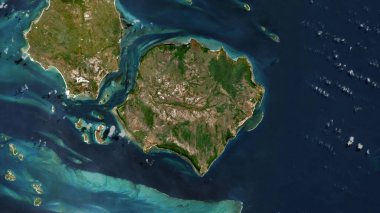 Banks Island in the Coral Sea on a satellite image taken in August 22, 2023 clipart