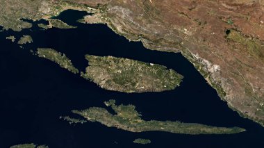 Brazza Island in the Adriatic Sea on a satellite image taken in March 23, 2023 clipart