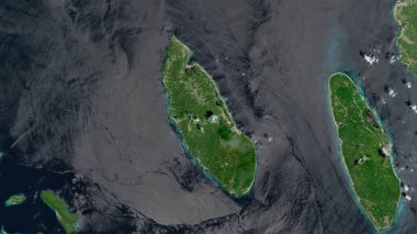 Filipin Denizi 'ndeki Capul Adası' nda 6 Ekim 2023 'te bir uydu görüntüsü çekildi.