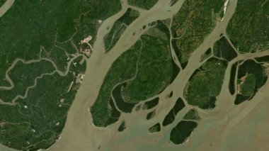 12 Kasım 2022 'de Bengal Körfezi' ndeki Char Jamuna Adası 'nda bir uydu görüntüsü çekildi.