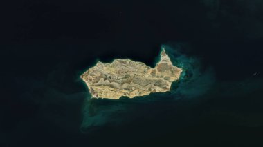 Cubagua Island in the Caribbean Sea on a satellite image taken in December 27, 2023 clipart