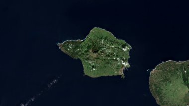 Faial Island in the North Atlantic Ocean on a satellite image taken in January 18, 2023 clipart