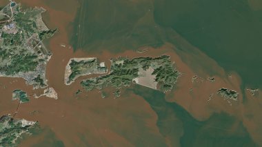 Doğu Çin Denizi 'ndeki Büyük Changtu Adası 30 Ocak 2023' te uydu görüntüsüyle çekildi.