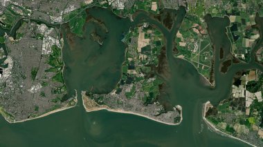 Hayling Adası, Manş Denizi 'nde 17 Kasım 2023' te çekilmiş bir uydu görüntüsü.