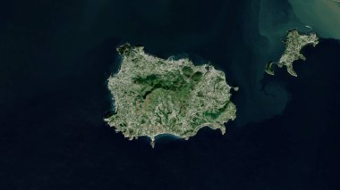 Isola d 'Ischia, 26 Kasım 2023' te Tyrhenian Denizi 'nde çekilmiş bir uydu görüntüsü.