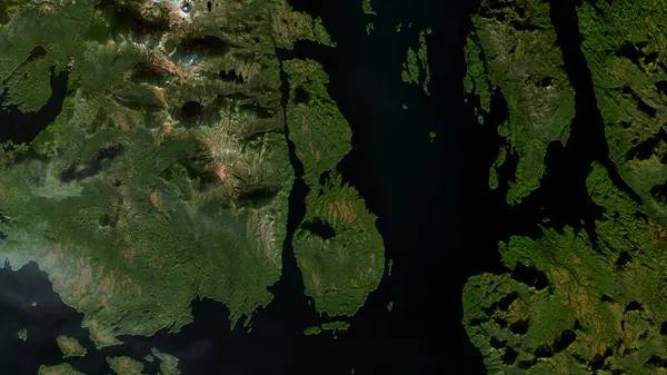 Brownson Adası, Güneydoğu Alaska ve British Columbia 'nın Sahil Suları' nda 27 Ekim 2023 'te çekilmiş bir uydu görüntüsüyle çekilmiştir.