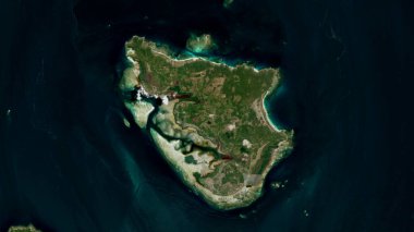 Pulau Mapur, Güney Çin Denizi 'nde 28 Mart 2023' te çekilmiş bir uydu görüntüsü.