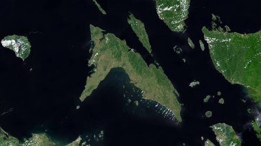 Masbate Island in the Philippine Sea on a satellite image taken in June 16, 2017 clipart