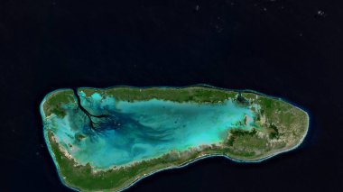 Middle Island in the Indian Ocean on a satellite image taken in June 30, 2021 clipart